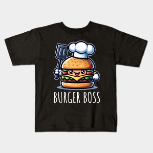 Burger Boss Chef Foodie Burger Lover Kids T-Shirt